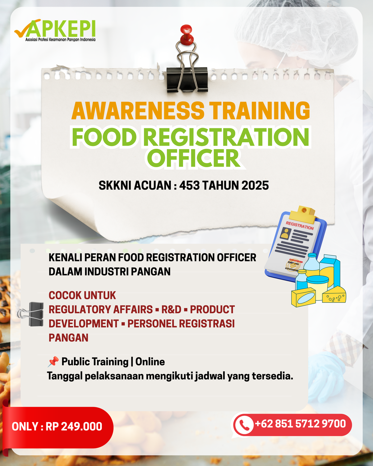 Awareness Training – Food Registration Officer