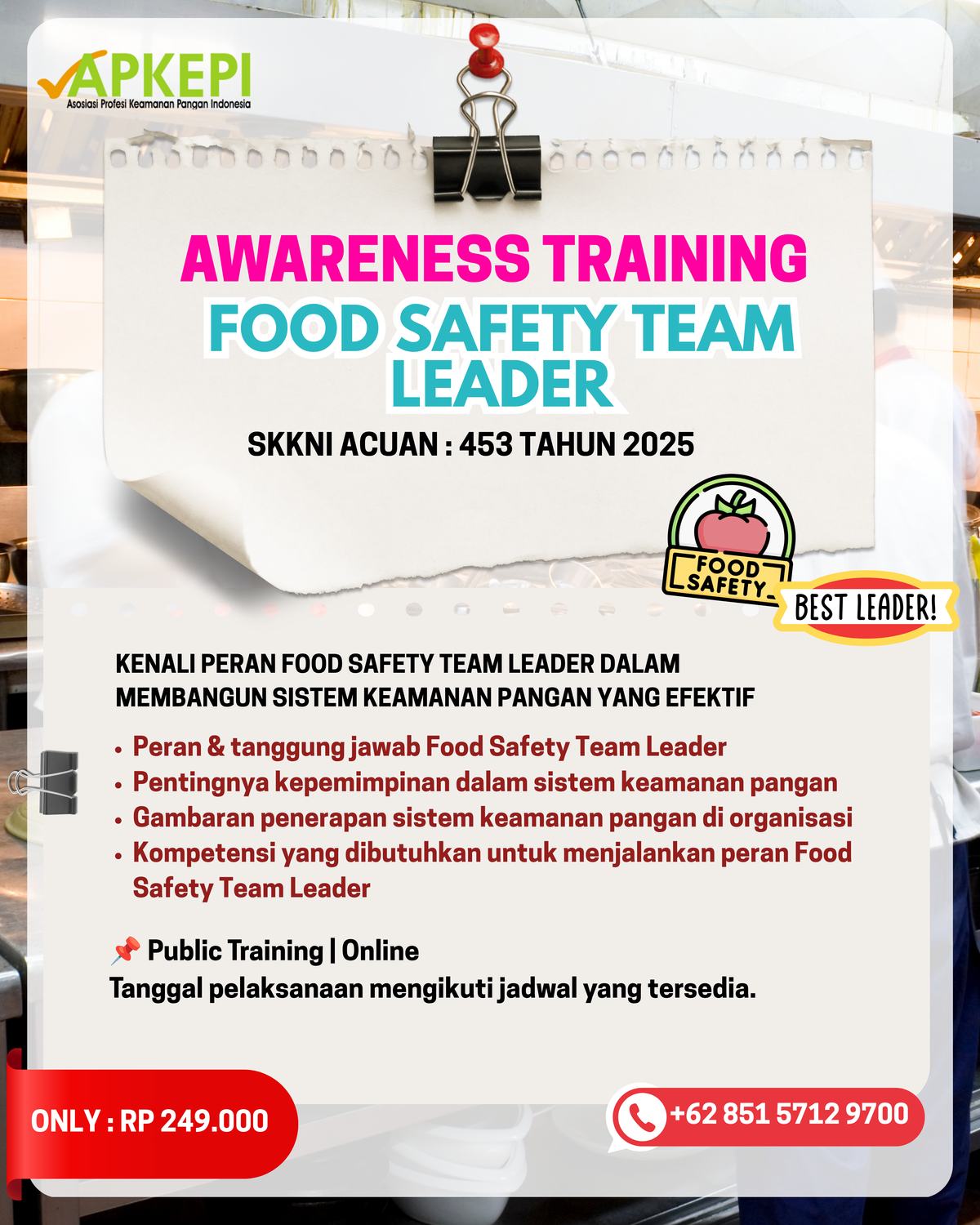 Awareness Training – Food Safety Team Leader