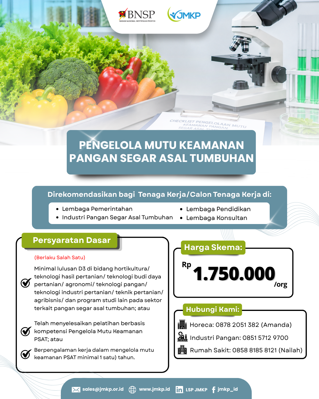 Sertifikasi Kompetensi Penjamin Mutu Keamanan Pangan Segar Asal Tumbuhan