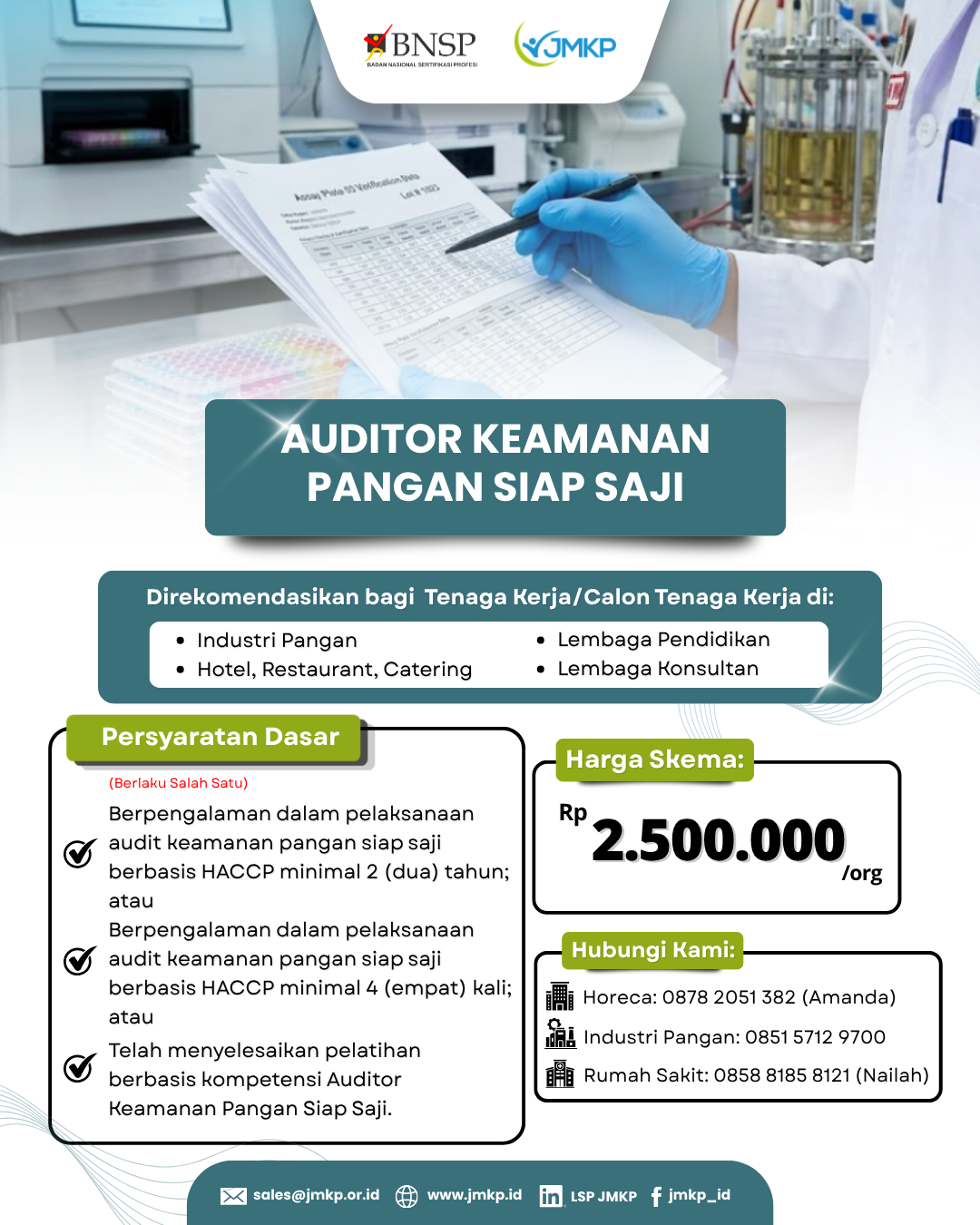 Sertifikasi Kompetensi Auditor Keamanan Pangan Siap Saji