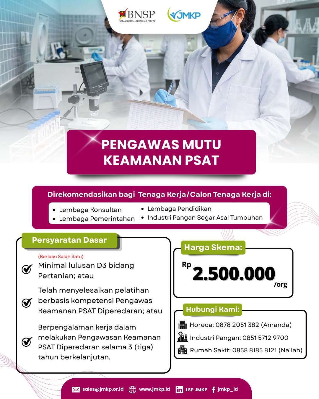 Sertifikasi Kompetensi Pengawas Keamanan PSAT Diperedaran