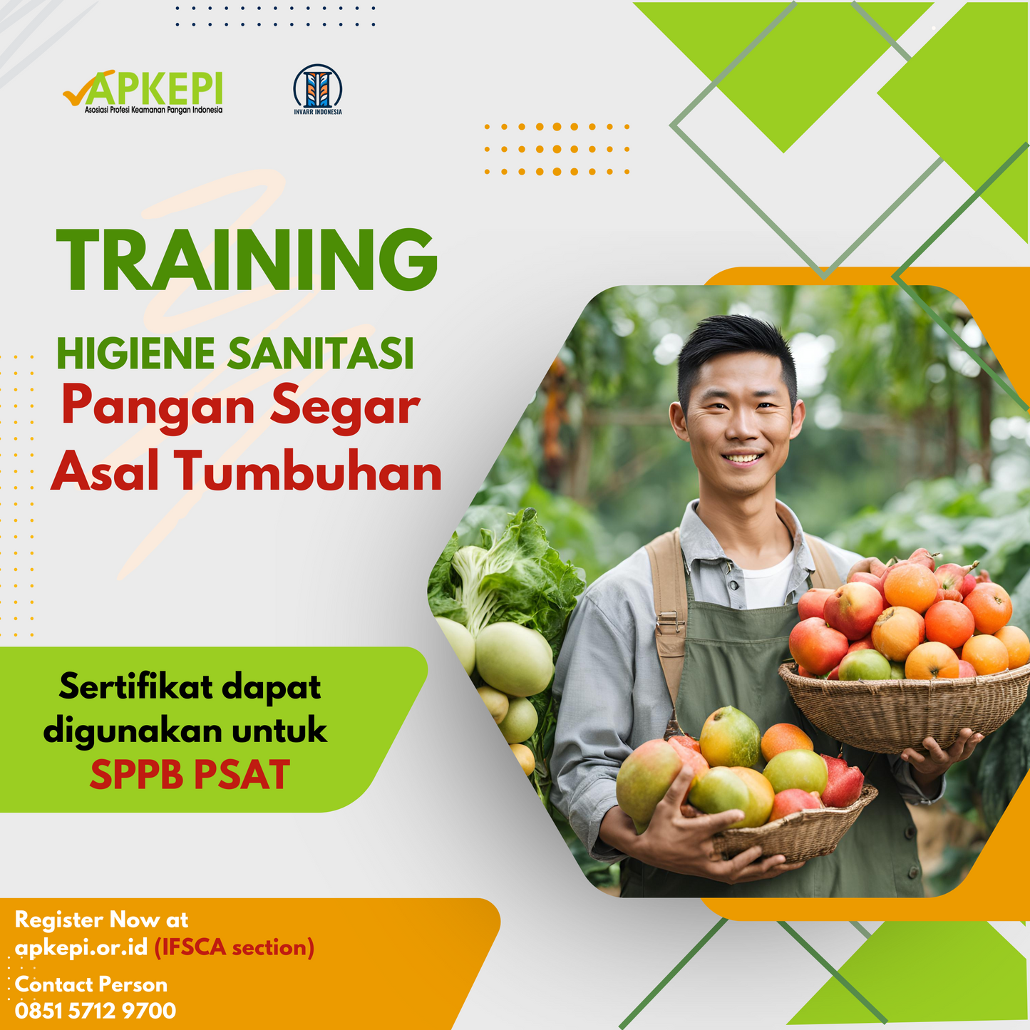 Pelatihan Higiene Sanitasi Pangan Segar Asal Tumbuhan (PSAT)