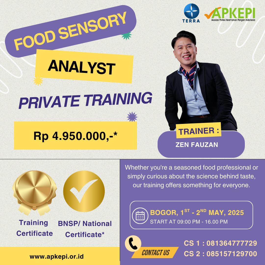 Pelatihan & Sertifikasi Kompetensi Food Sensory Analyst