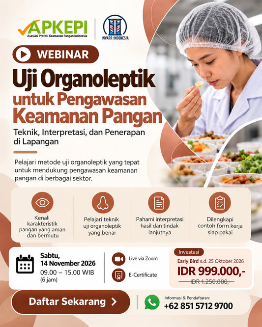Webinar Uji Organoleptik untuk Pengawasan Keamanan Pangan