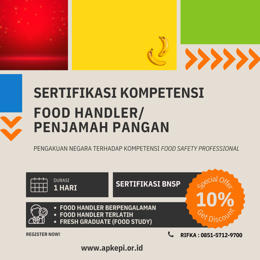 Sertifikasi Kompetensi Penjamah Pangan (Food Handler) by LSP JMKP