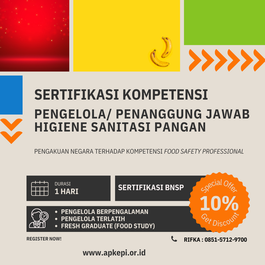 Sertifikasi Kompetensi Penanggung Jawab Higiene Sanitasi Pangan (HSP) By LSP JMKP