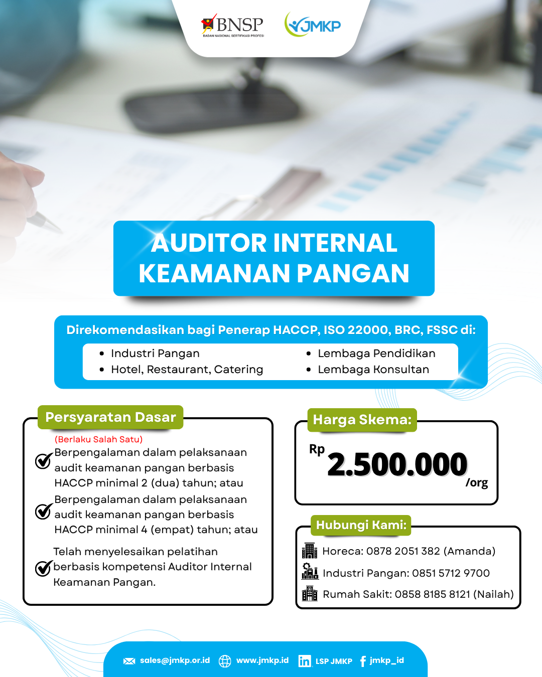 Sertifikasi Kompetensi Auditor Internal Keamanan Pangan