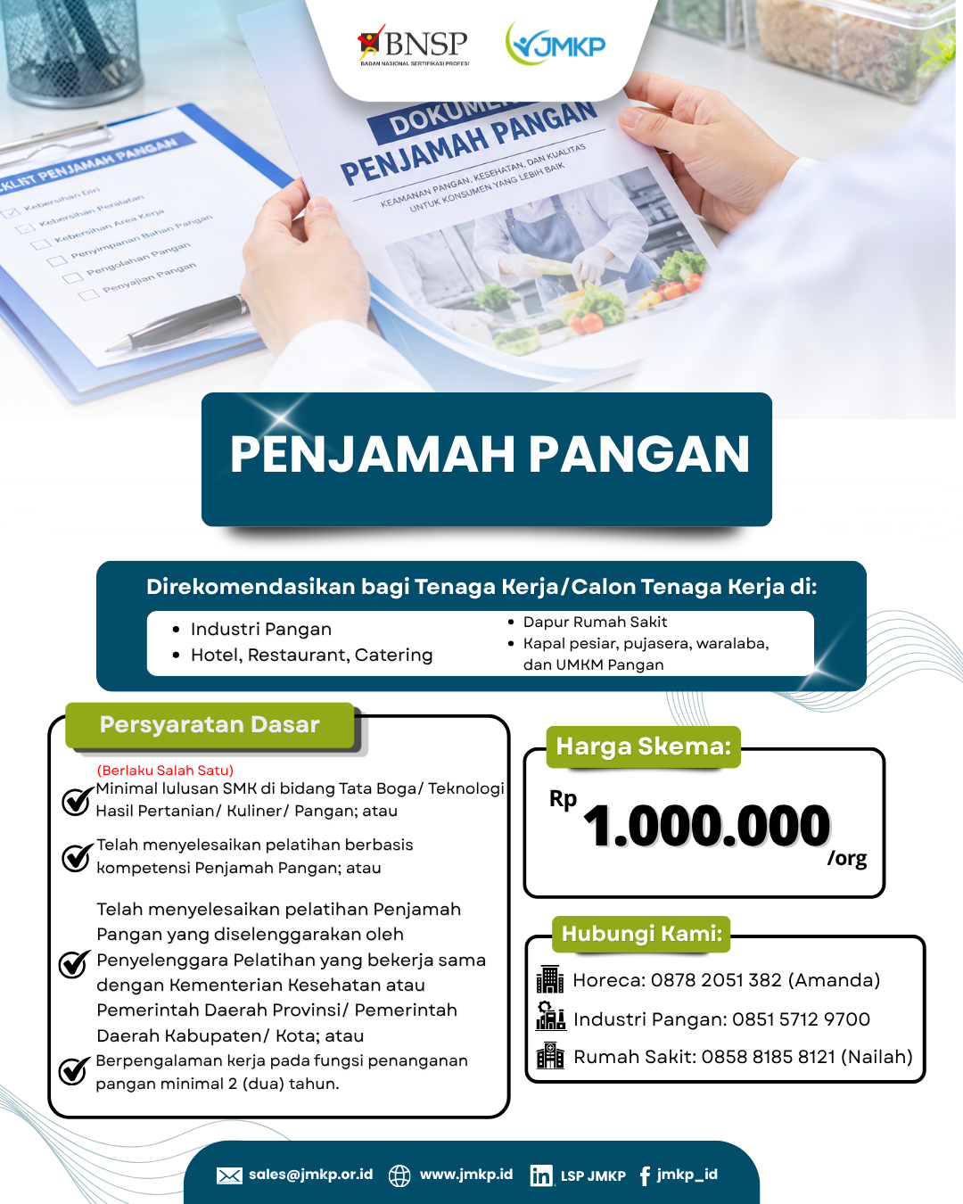 Sertifikasi Kompetensi Penjamah Pangan