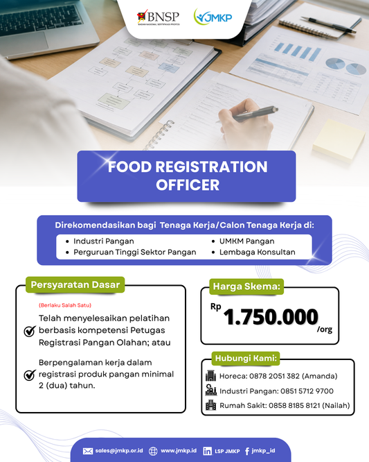 Sertifikasi Kompetensi Food Registration Officer