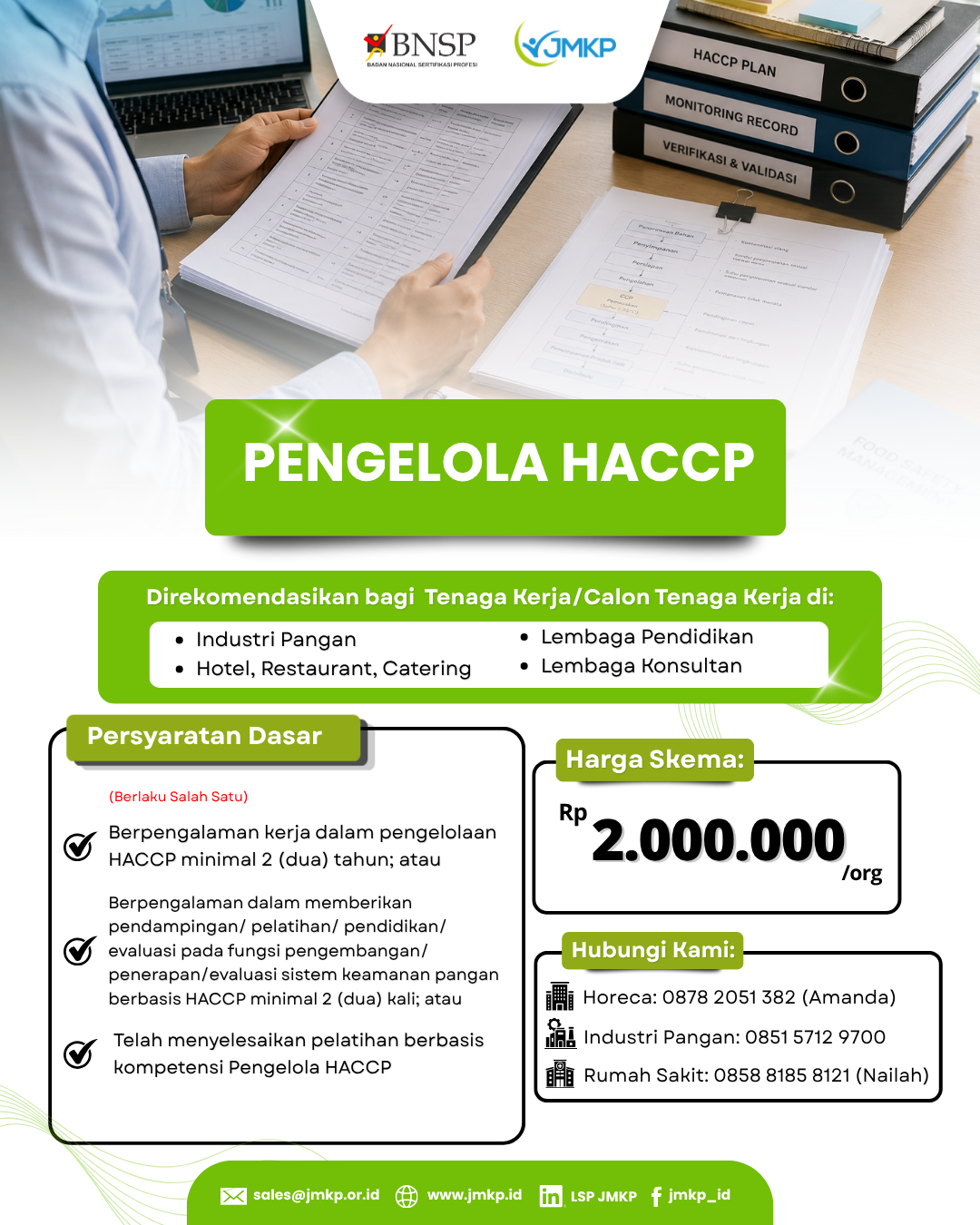Sertifikasi Kompetensi Pengelola HACCP