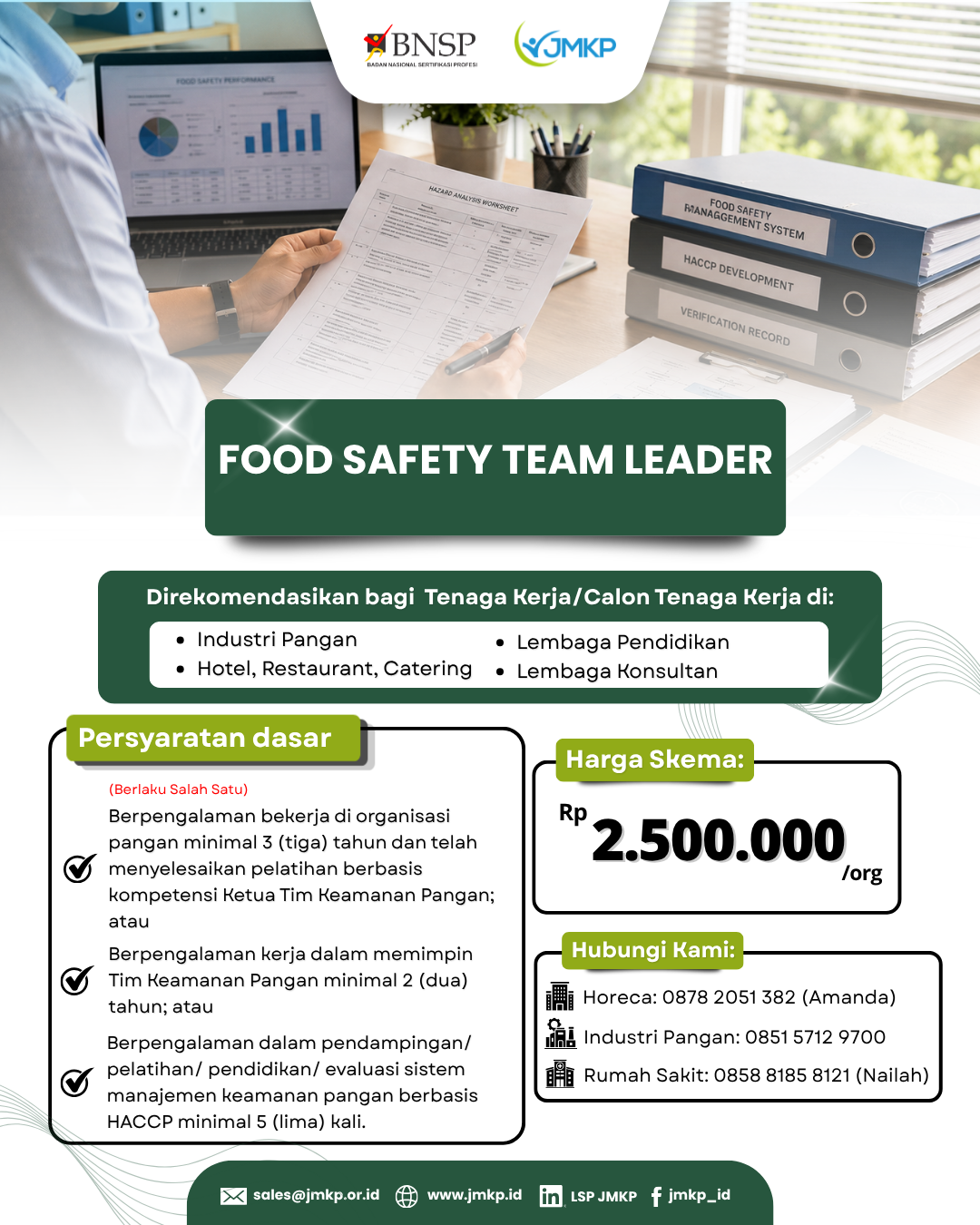 Sertifikasi Kompetensi Food Safety Team Leader
