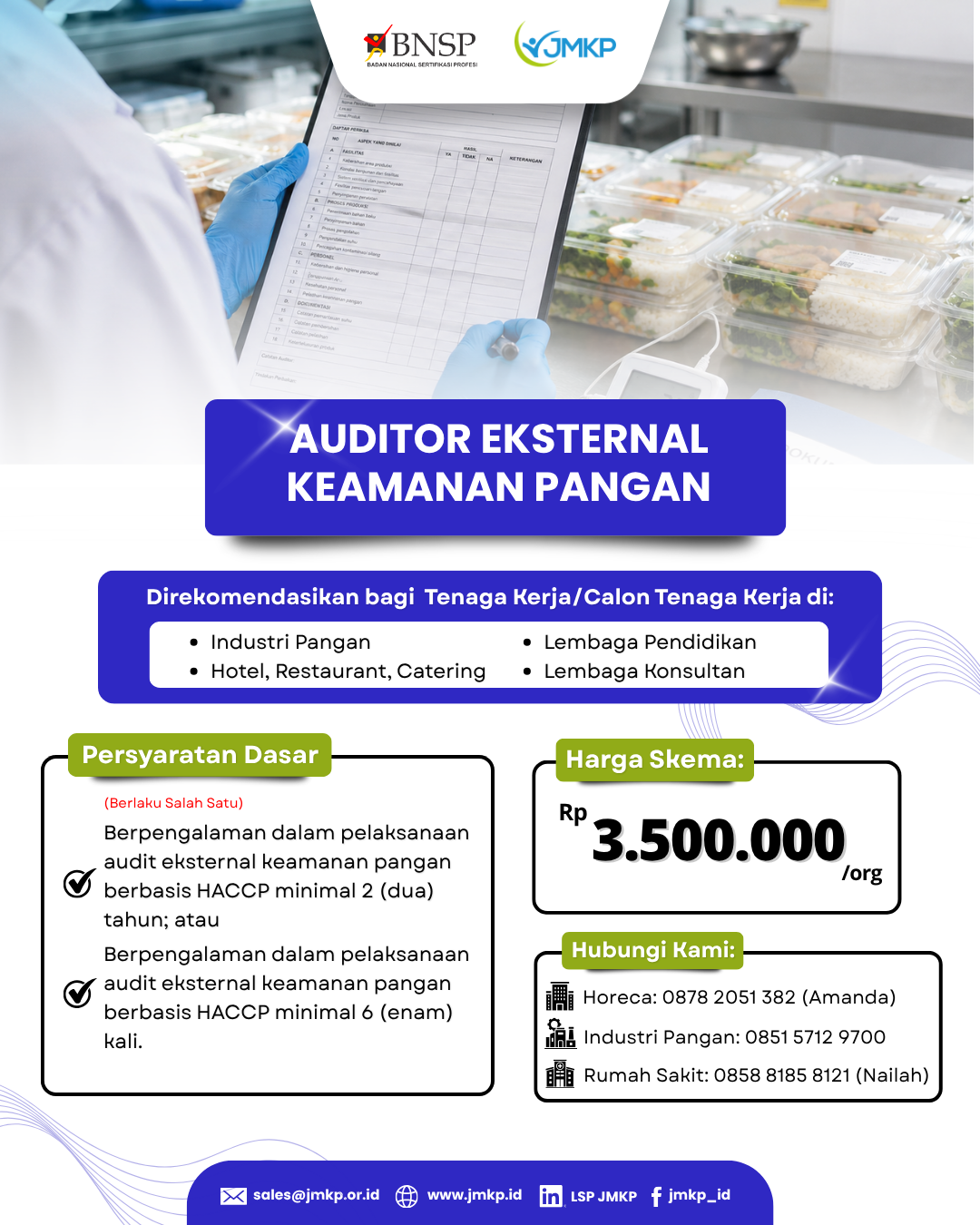 Sertifikasi Kompetensi Auditor Eksternal Keamanan Pangan