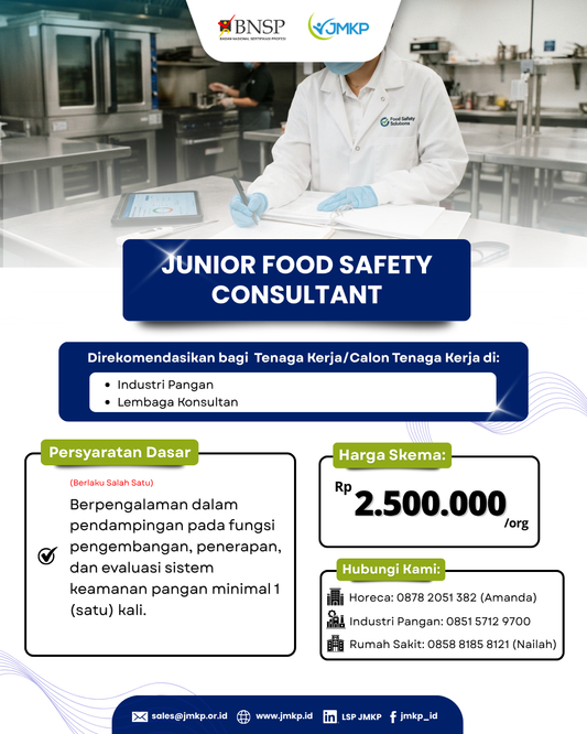 Sertifikasi Kompetensi Junior Food Safety Consultant
