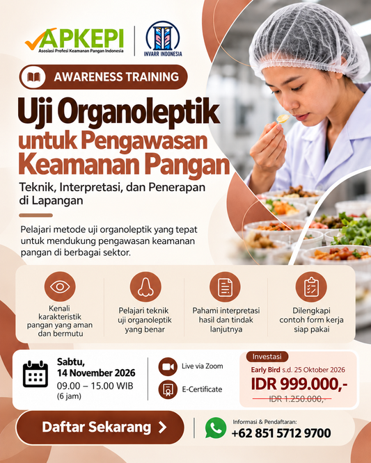 Awareness Training - Organoleptik untuk Pengawasan Keamanan Pangan